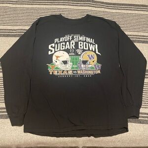 Men’s Large Blue 84 Sugar Bowl Long Sleeve Cotton Tee Shirt TX vs. WA